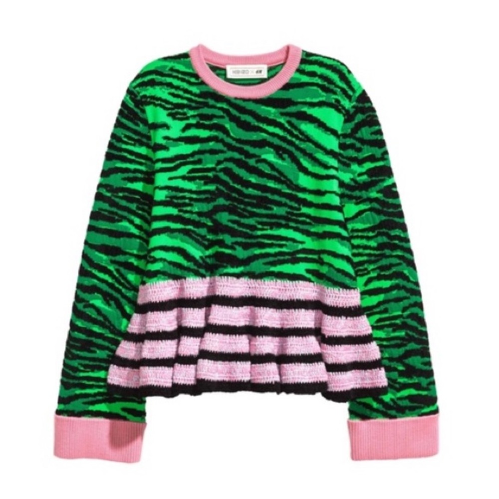 Kenzo x H&M zebra print crochet sweater